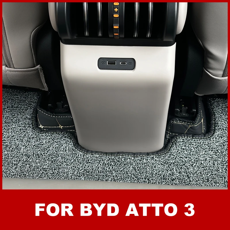 Condicionador de saída de ventilação traseira do carro anti kick board guarnição corrimão capa para byd atto 3 2025 acessórios interiores