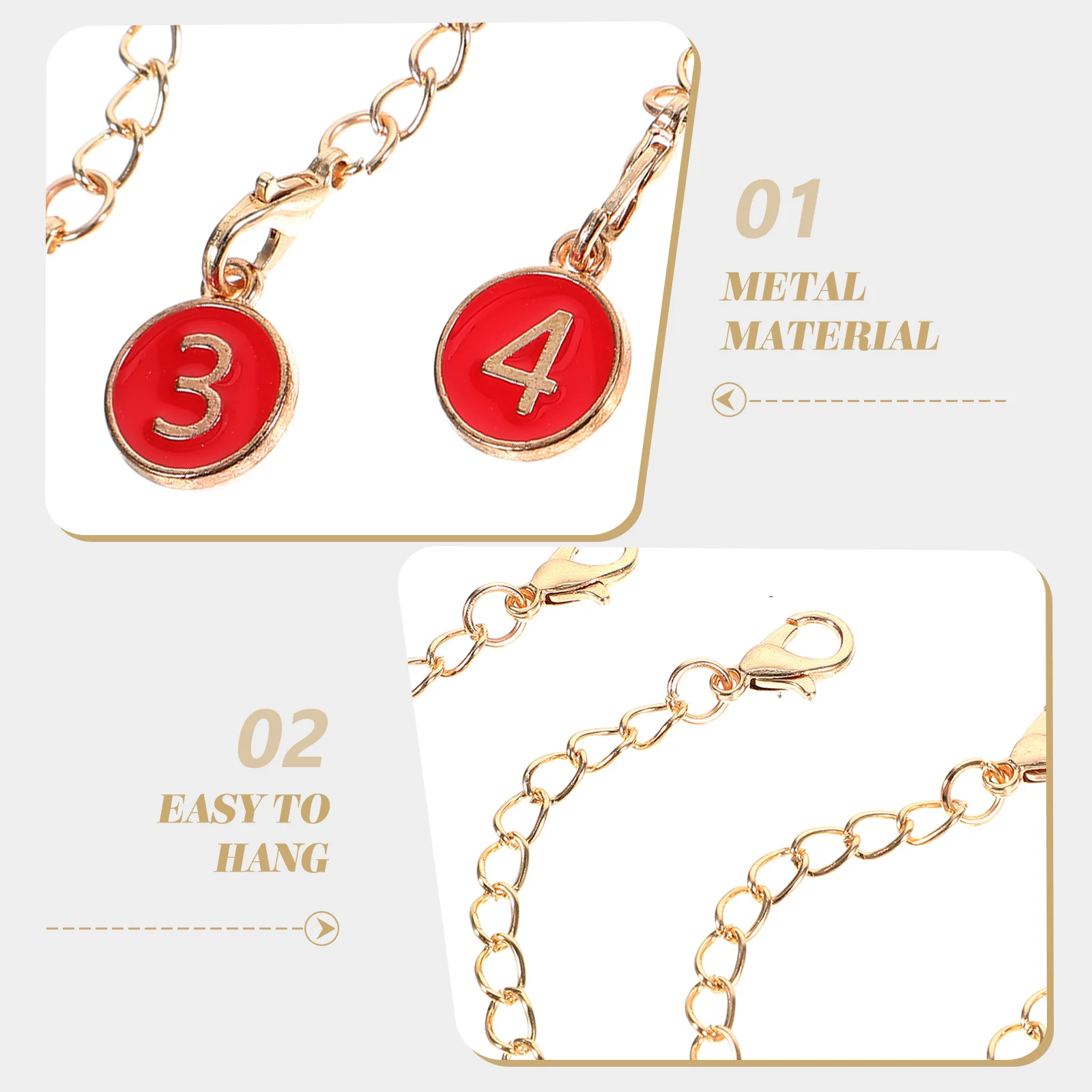 

10 Pcs Digital Chain Jewelry Fashion Number Charm Cup Cute Charms Tumbler Handle Mug Metal Unique Tags for Tumblers