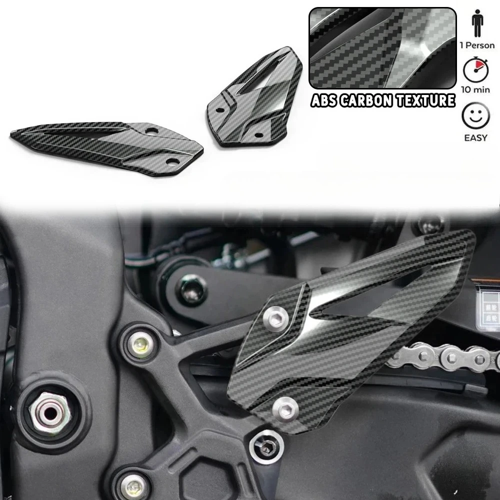 For Kawasaki ZX-4R ZX-4RR 2023-2024 ZX4R ZX4RR ZX 4R 4RR Motorcycle Foot Pedal Heel Guard Plates Decoration Carbon Fiber