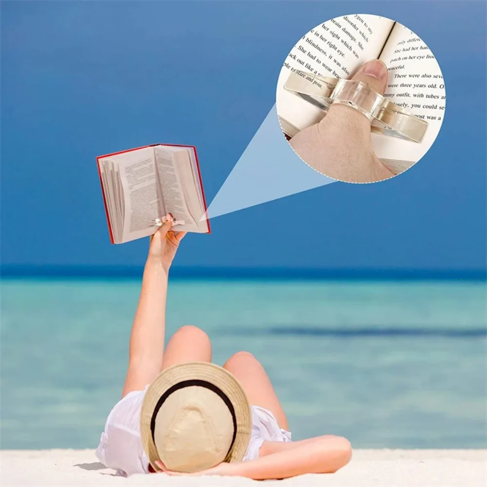 Reusable Acrylic Thumb Book Support Page Holder Uses for School Study Reading Keeps Pages Open