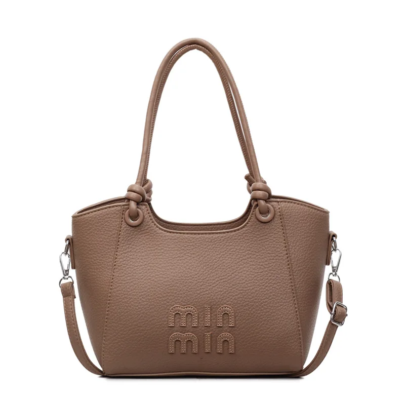 Tas Selempang Warna-Warni Model Bucket untuk Wanita, Tas Bahu Serbaguna dengan Pegangan Atas, Tas Selempang Minimalis untuk Perjalanan Kerja