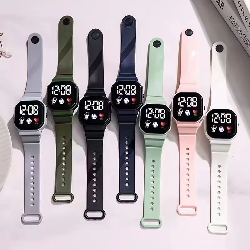 Children Smart Watch Kids Watch Wristwatch Boy Girls Sport LED Simple Color Silicone Strap Kids Watches Student Gift Wholesale