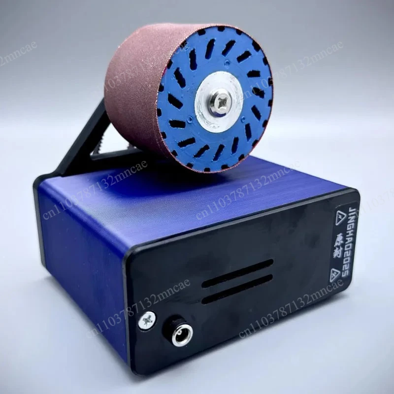

Sanding Wheel Desktop Electric Leather Polishing Machine Set Speed Adjustable Mini DIY Grinder with Wooden Wheel + Cloth Wheel