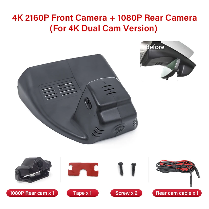 HD 4K 2160P Auto DVR Dashcam Camera voor Mazda CX-30 CX30 Wifi Video Recorder HD Nachtzicht Draadloze Dashcam