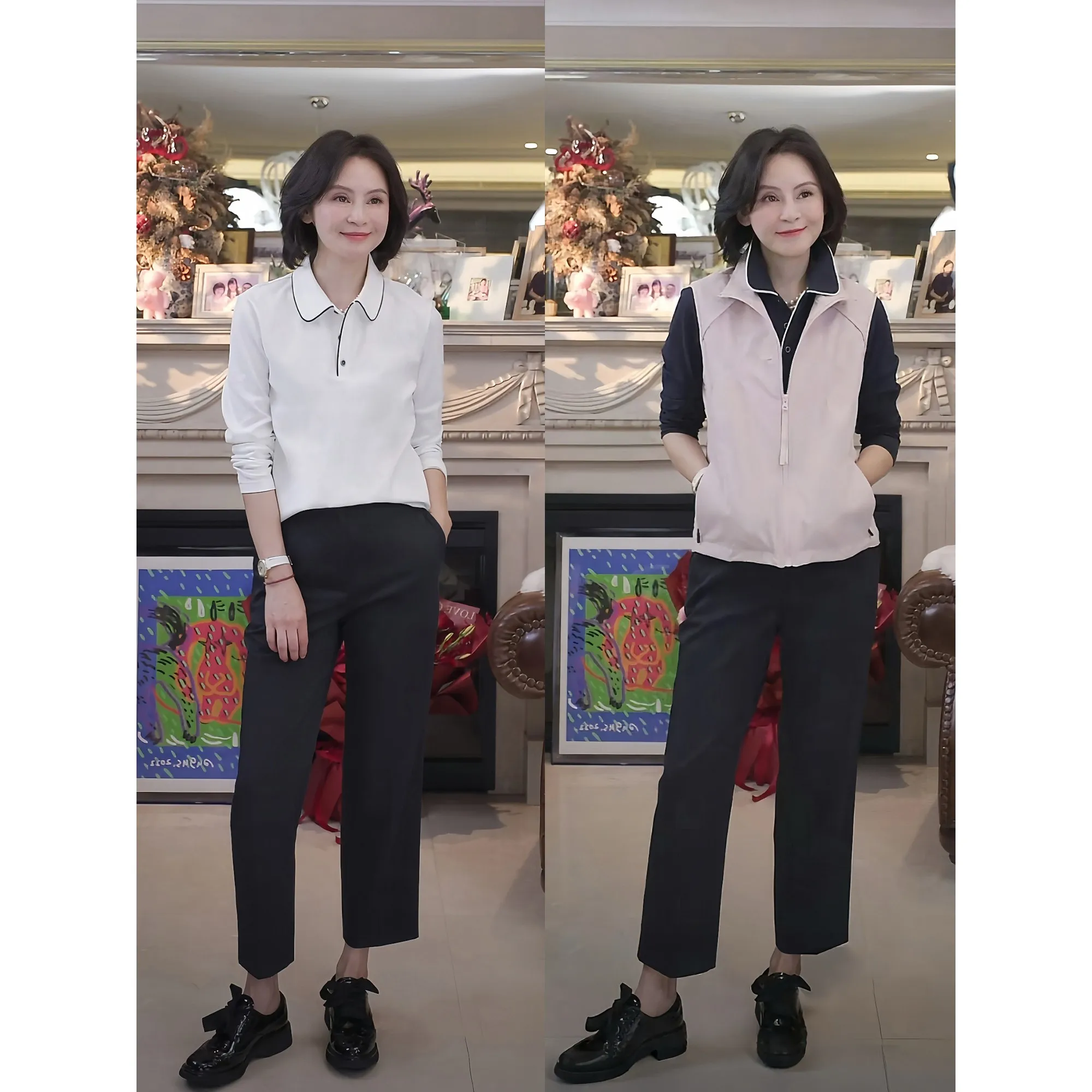 

Женский топ с длинным рукавом из чистого хлопка, дышащий, для повседневной носки, приталенный, из смеси хлопка и полиэстера, для ранней осени