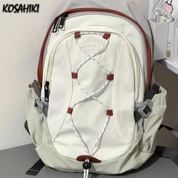 Women Casual Outdoor Traveling Rucksacks Korean Fashion Vintage Students Backpacks Contrast Color Sweet Y2k Aesthetic Schoolbags