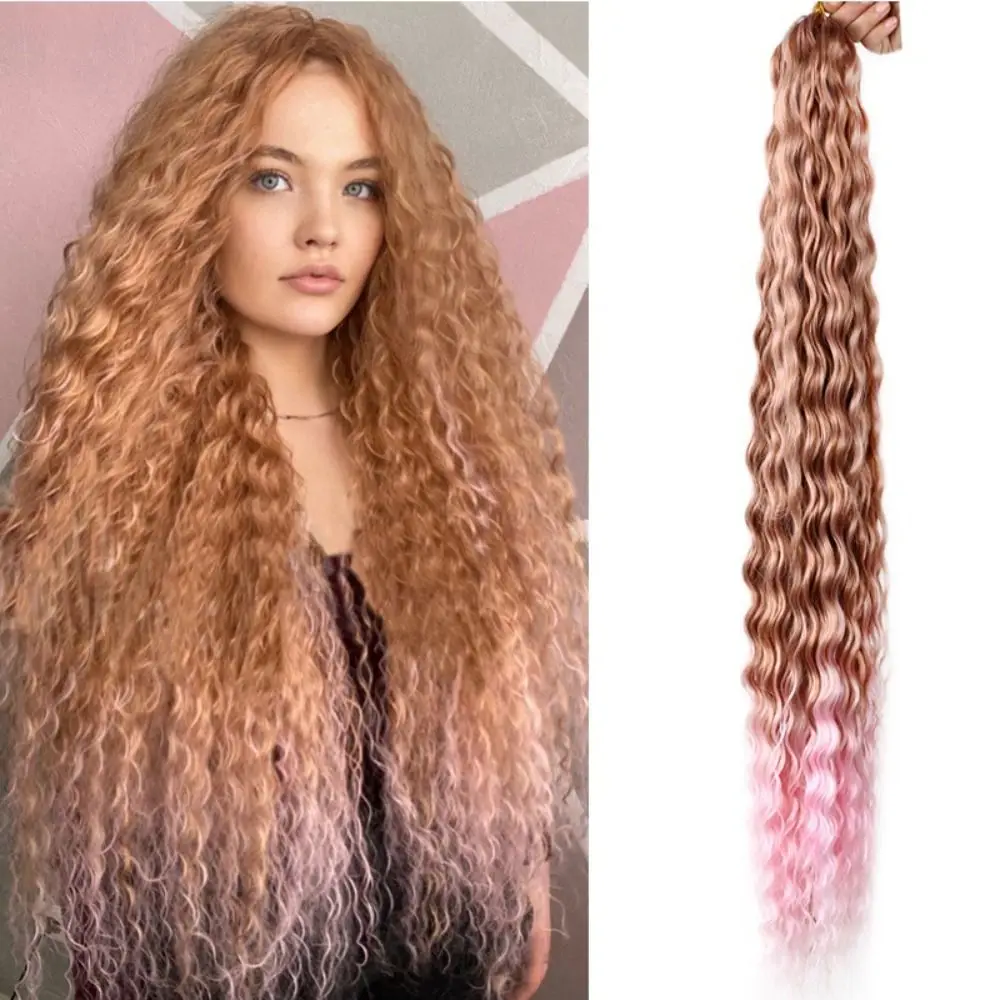 Heat Resistant Synthetic Fiber Wigs Super light Brushable Chemical Fibre Hair Bundle 30inch Easy to braid Hair Extensions Women