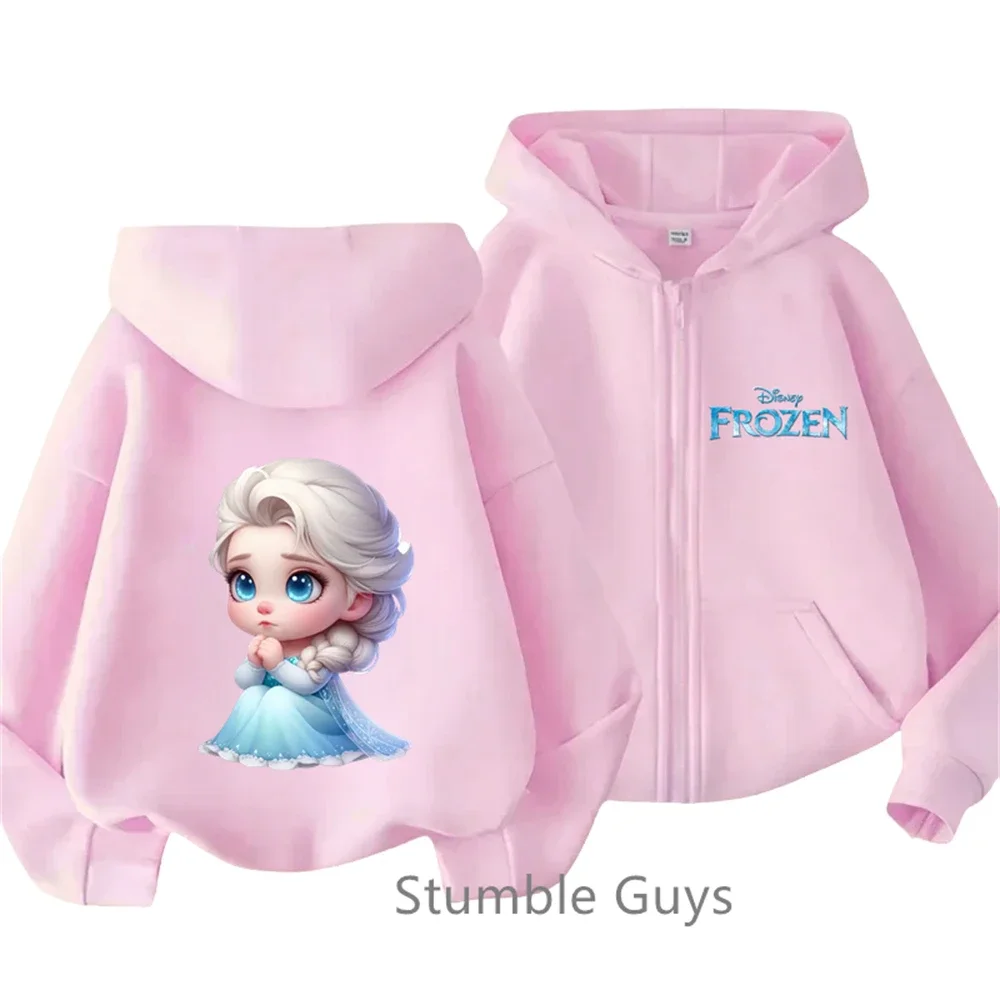 Frozen Elsa Zipper Hoodies Boys Clothes Girls Casual Teen Long Sleeves Anime Fashion Kids Sweatshirt Cartoon Pokemoned Clothing