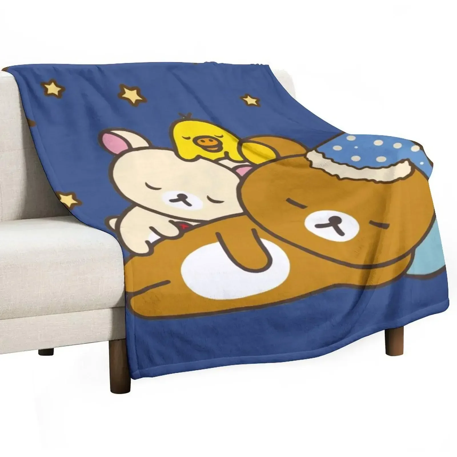 

Sleepy time bears Rilakkuma Throw Blanket Thins Quilt Plaid Summer Beddings Blankets