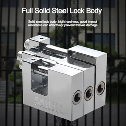 Rectangular  Padlock Anti-theft Lock Household Lock Door  Household  Cabinet Bold Waterproof Anti-rust Anti-pry Lock