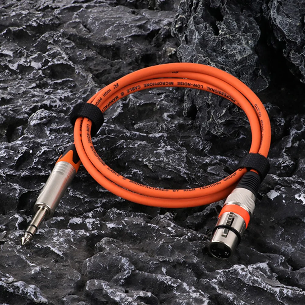 Kabel 3-pinowy XLR żeński do 6,35 mm 1/4 "TRS Stereo Jack Zbalansowany przedłużacz audio MIC Interconnect Line do głośnika Mixer Amp