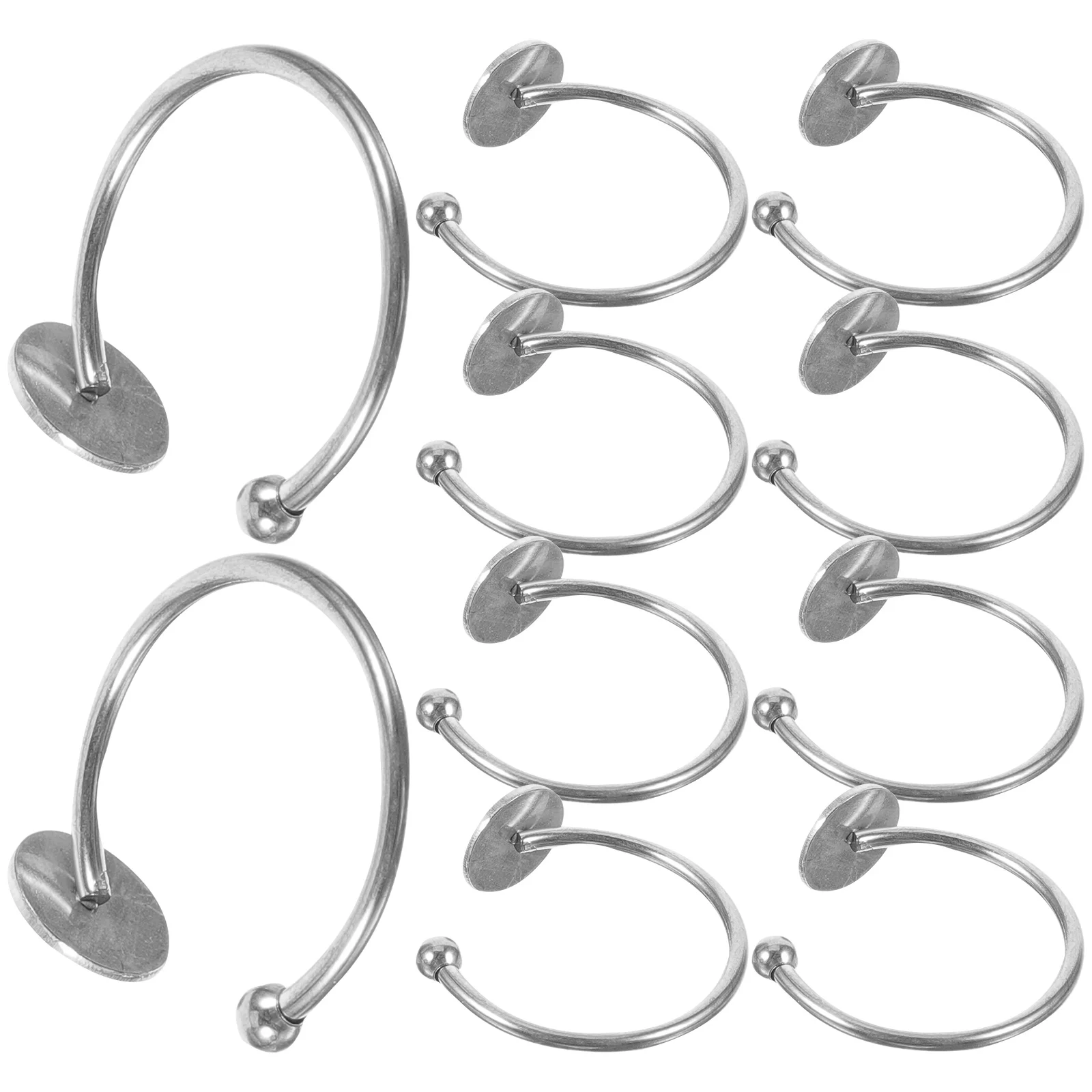 

10pcs Stainless Steel Ring Base Adjustable Blanks for DIY Jewelry Making Crafts Golden Plain Tray Smooth Surface