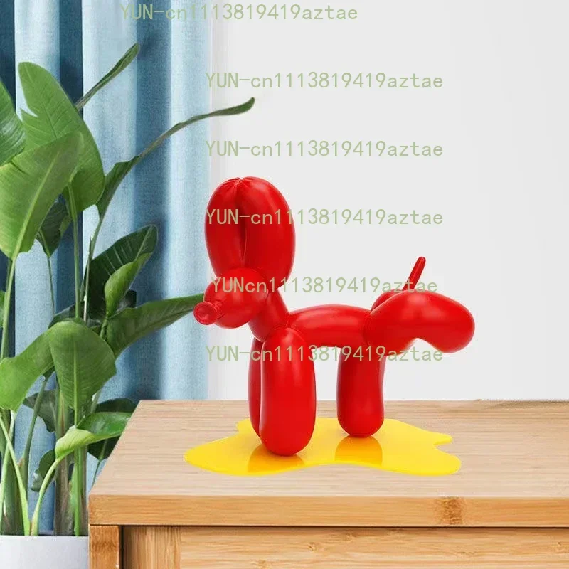21.5cm Resin Abstract Peeing Balloon Dog Statue Art Decor Collectible Sculpture Craft Tabletop Home Decorations Animal Figurine