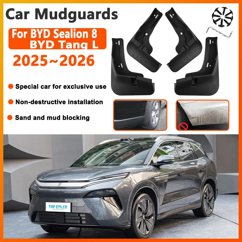 

Автомобильные брызговики для BYD Tang L Sealion 8 2025 2026, авто брызговики, передние и задние крылья, брызговики, защита колес, автомобильные аксессуары
