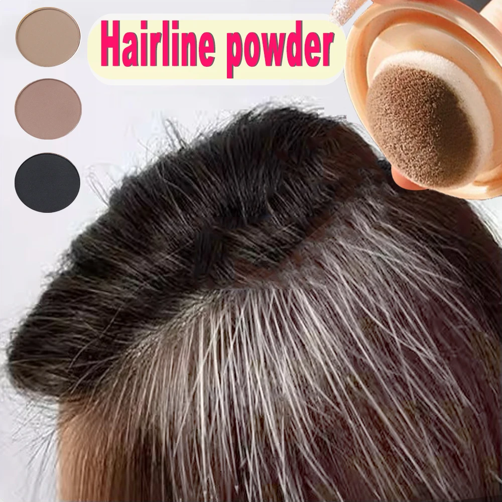 Wasserdichtes Haaransatz-Puder, 3 Farben, Reparatur-Schatten-Puder, Augenbrauen-Puder, natürliches, langanhaltendes Make-up, schwarzbraunes Haar-Concealer