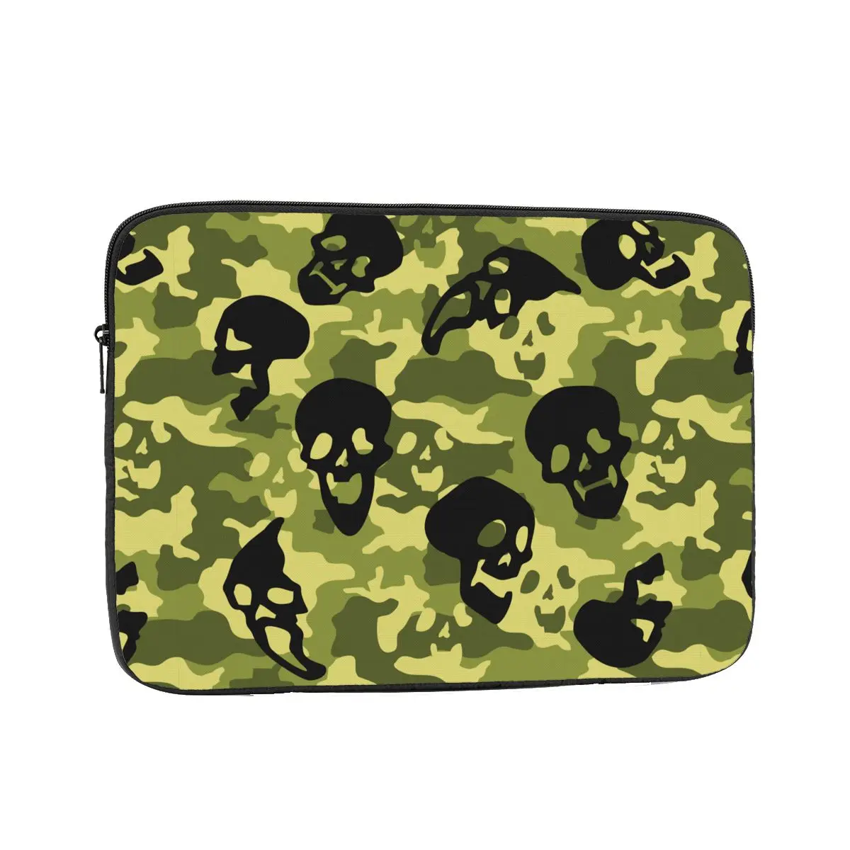 Shockproof Case 10 12 13 15 17 Inch Skull Camouflage Texture Laptop Liner Sleeve Green Camo Notebook Sleeve Cover Bag