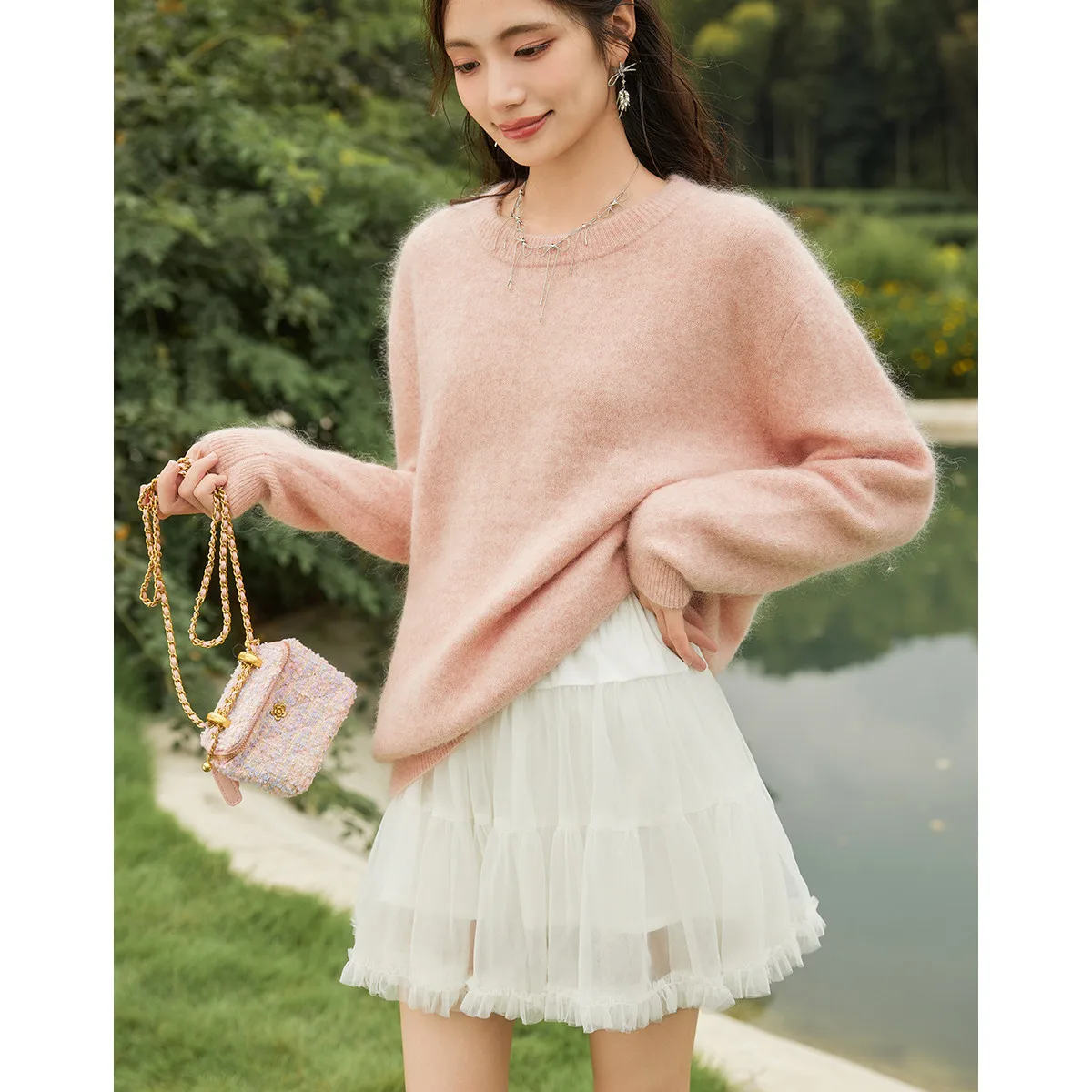 

Весенне-летняя короткая юбка-полусарафан в балетном стиле с сетчатыми вставками, высокой талией и широким А-образным подолом для женщин