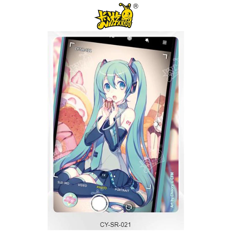 Kayou SR (001-024) series Collection card Anime characters Hatsune Miku Kagamine Rin Bronzing flash card Game toy Christmas gift