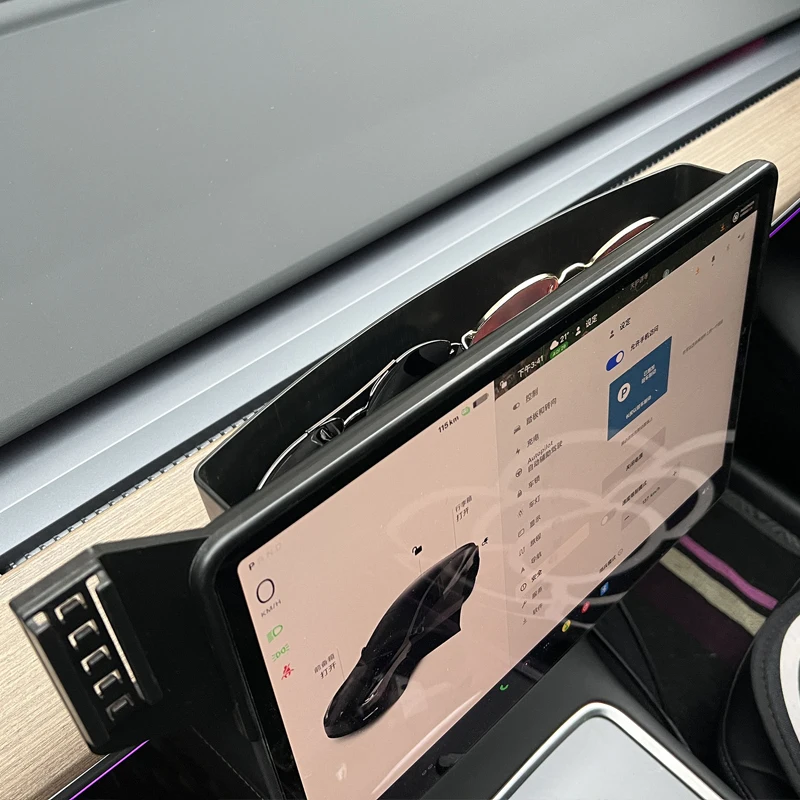 Samochodowy uchwyt na telefon do Tesla Model Y 2017-2021 2022 2023 2024 Stała podstawa ekranu Uchwyt GPS Bezprzewodowe ładowanie Uchwyt na telefon Samochód — zdjęcie 3