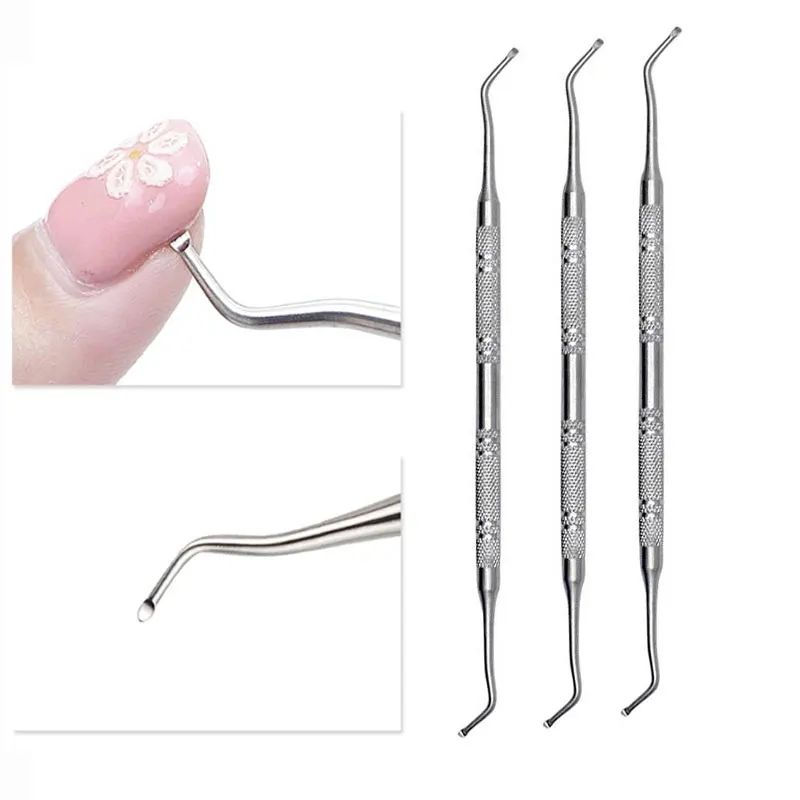 

Nail Groove Shaving Spoon Remove Dirt Pedicure Tool Toenail Clean Stick Stainless Nail File Digging Dual End Manicure Care Tool