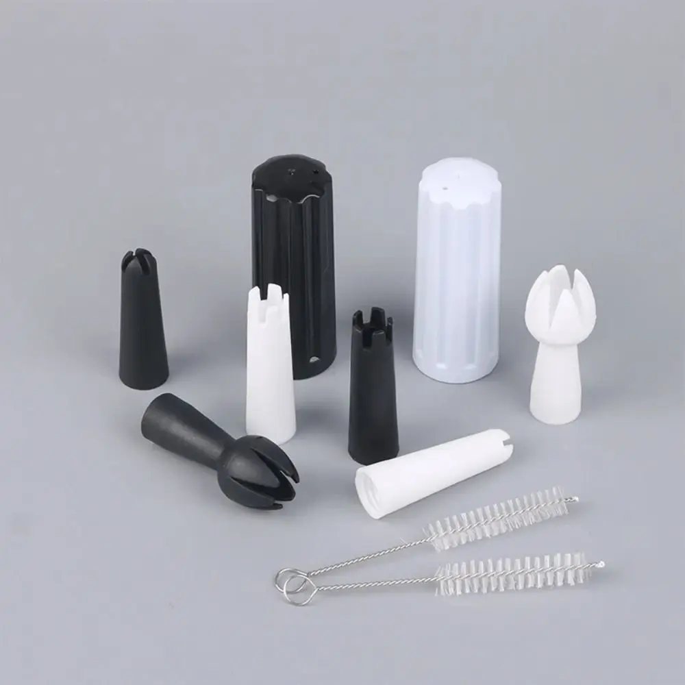 5 Teile/satz Kunststoff Peitsche Creme Dispenser Teil Schlagsahne Basis Tipps Halter Creme Schäumer Düse Dekorieren Mund Kuchen Keks Werkzeuge