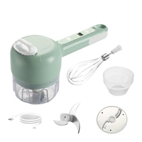 3In1 Multifunctional Electric Vegetable Cutter Slicer Egg Beater Food Processer Chopper Pressing Mixer Blender-Green-A63M