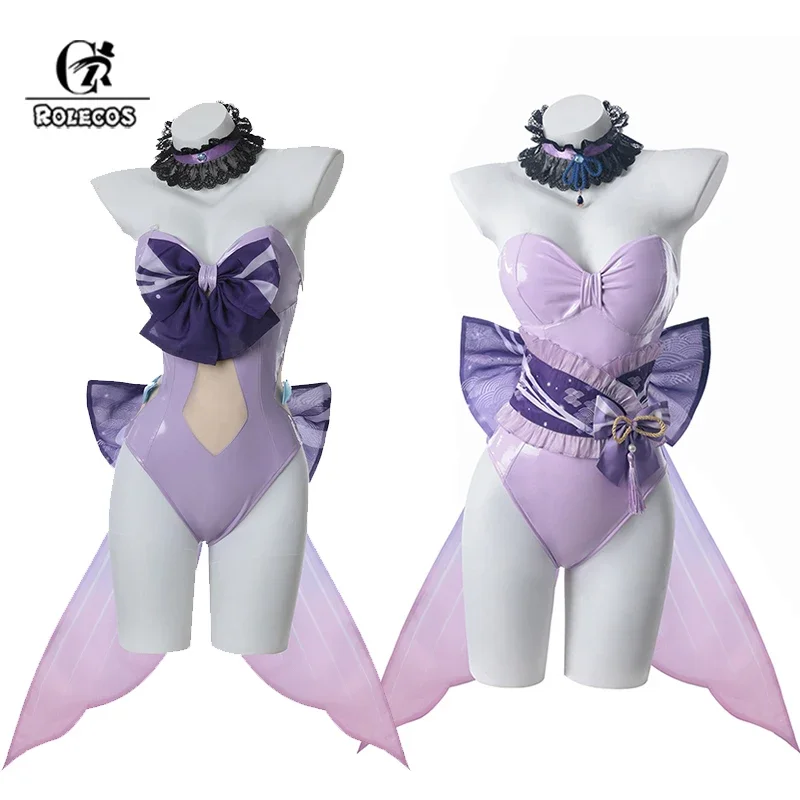 Rolecos bunny girl kokomi cosplay costume Genshin impact kokomi bunny costume original sexy women jumpsuit style a and b