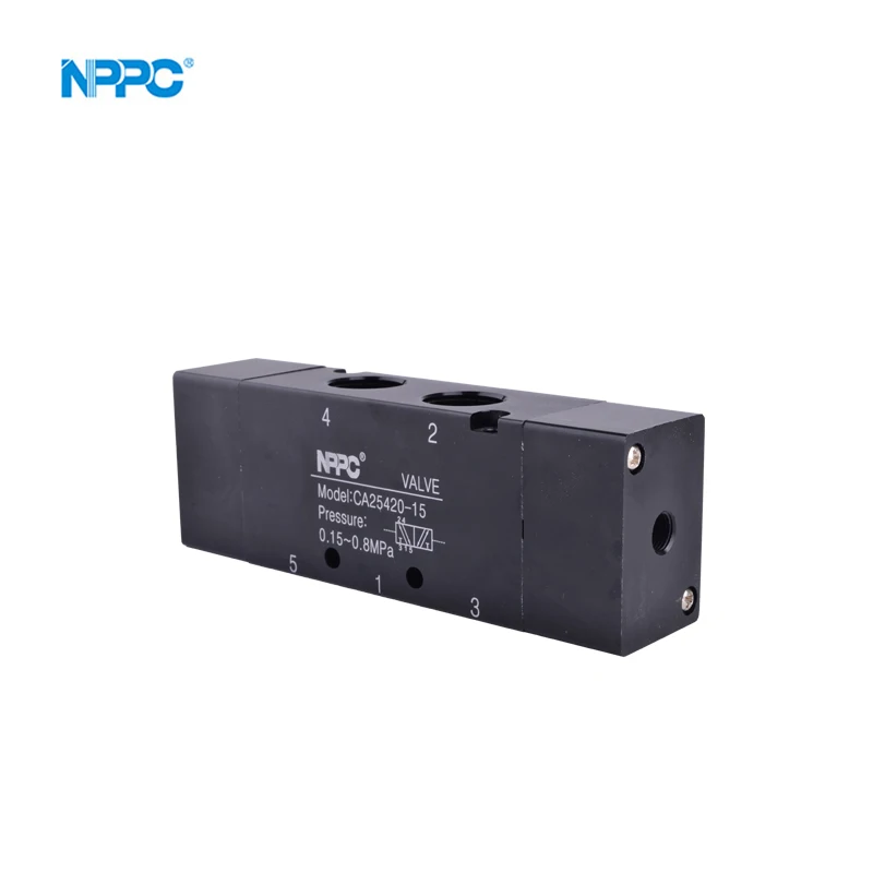 

CA25420-15 CA series air pilot valves black or silver color coil double head G1/2 NPPC Brand 5/2 way pneumatic control valve