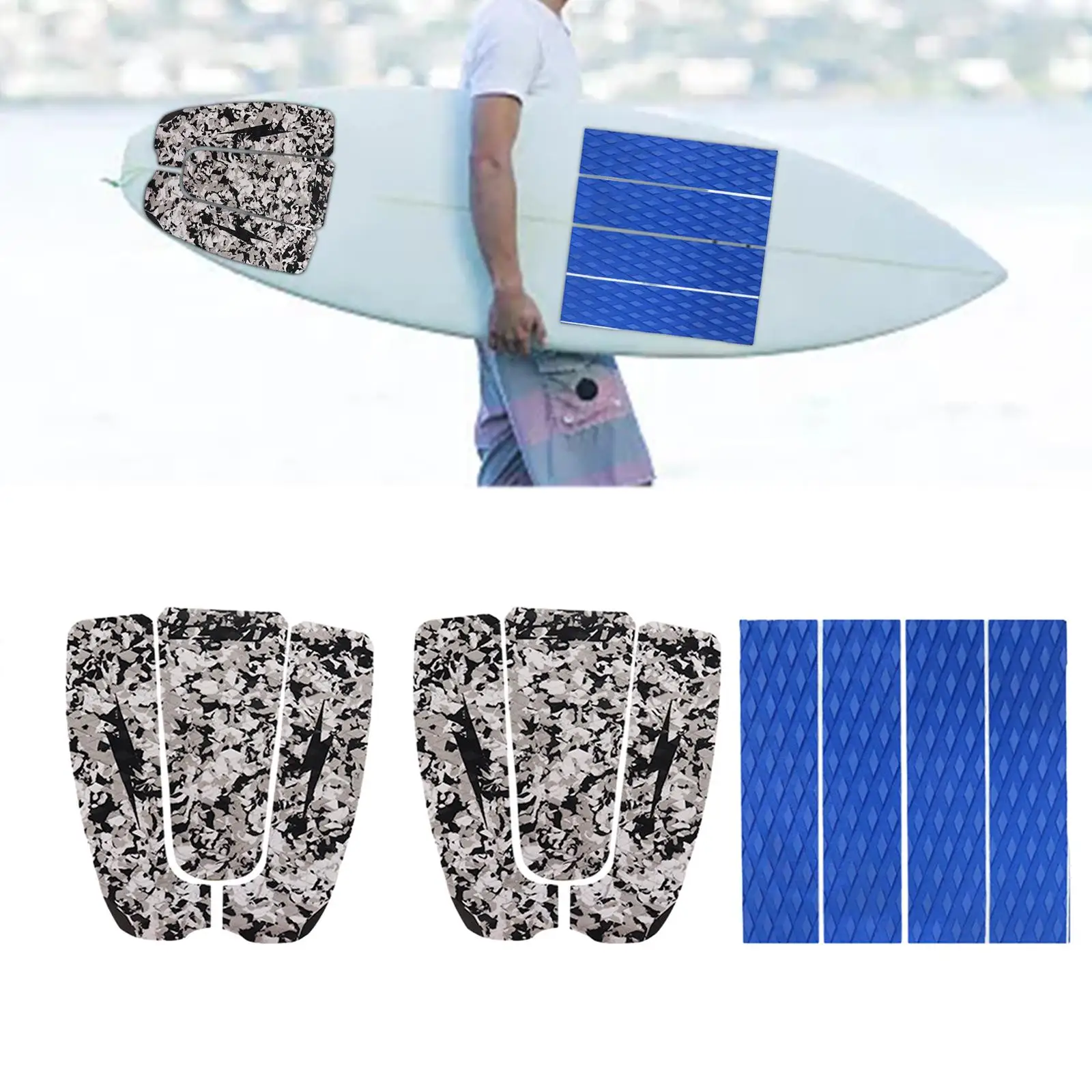 Picture 7: Surfboard Traction Pads Surfboard Deck Traction Pad Self Sticky Surfboard Grip Pad Deck Grip Pad for Longboard Paddle Board