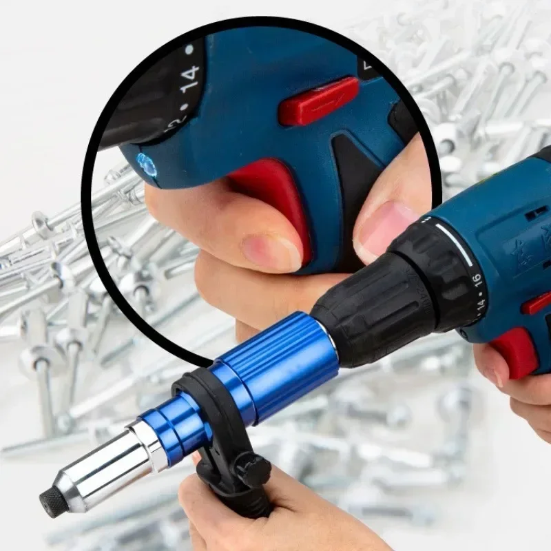 Adaptador de broca para porca de rebite, 2.4mm-4.8mm, ferramenta de rebitagem sem fio, porca de inserção, ferramenta de inserção de rebite, novo