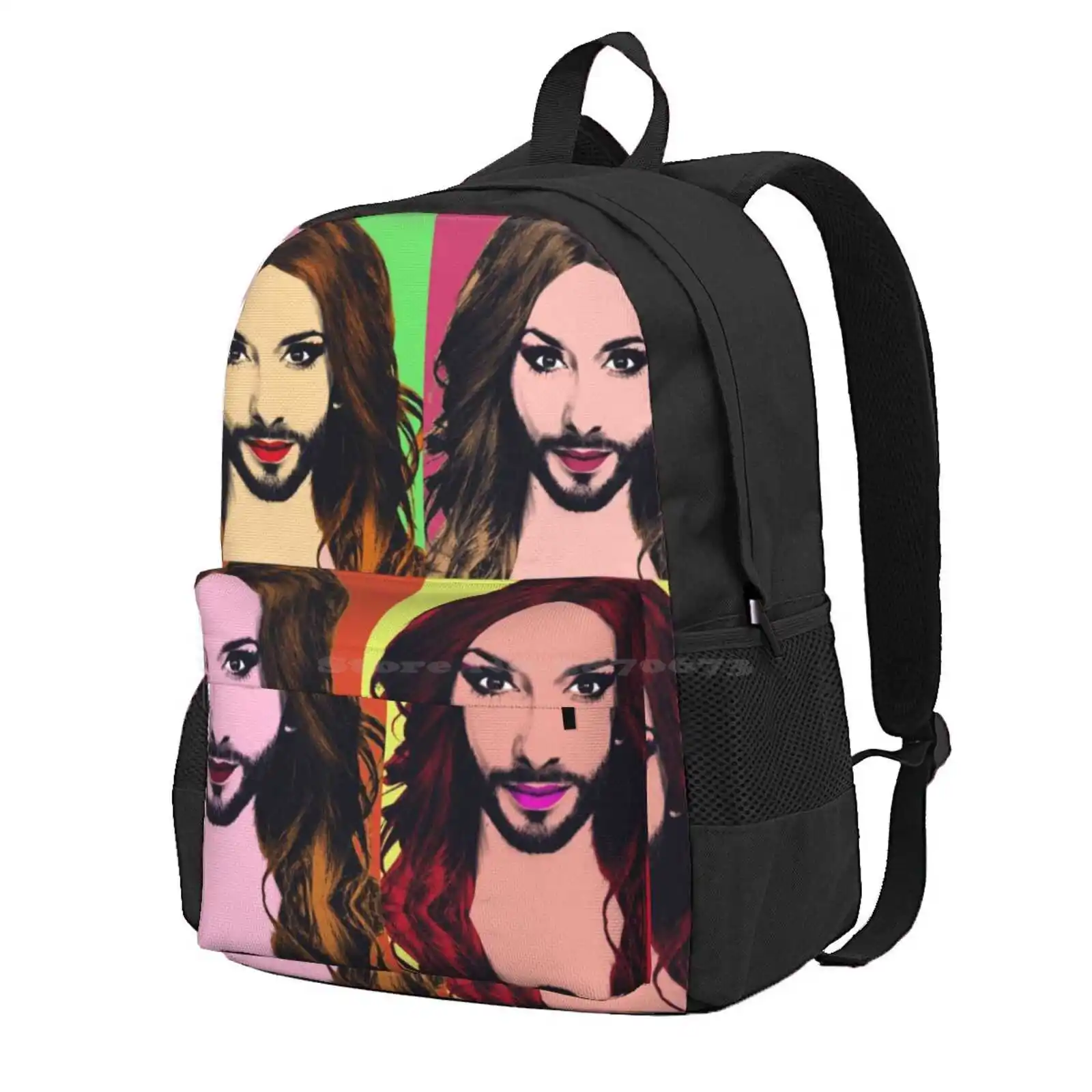 Conchita Wurst - Pop Art Hot Sale Schoolbag Backpack Fashion Bags Conchita Wurst Pop Art Lgbt Unstoppables Tom Neuwirth Drag