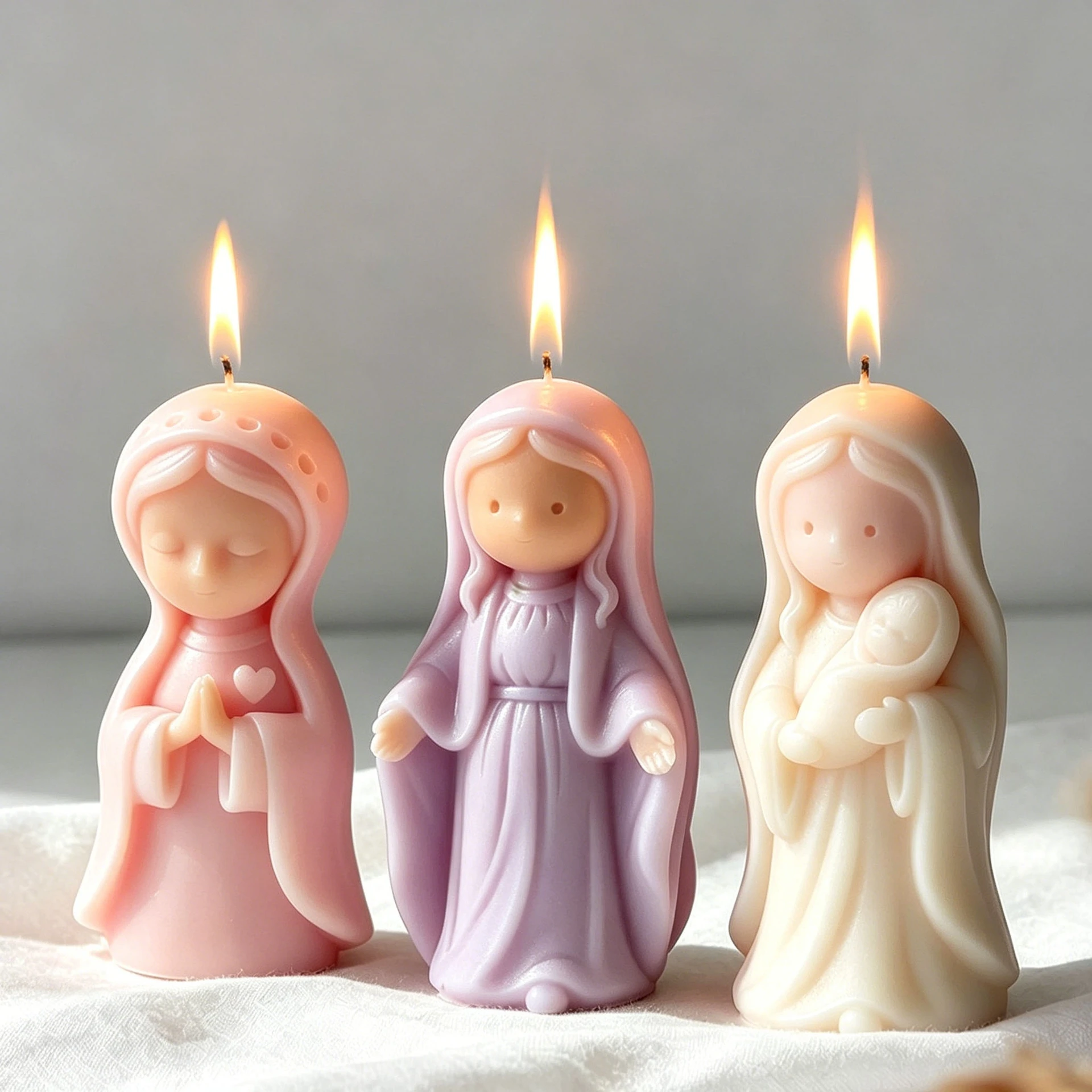 3D Praying Angel Girl Candle Silicone Mold DIY for Aroma Plaster Gypsum Resin Figurine Handmade Craft Home Decor Gift