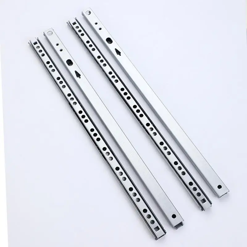 New 2Set Smooth Glide Bearing Drawer Slides 17mm Wide Two Way Slide Drawer Glides 8