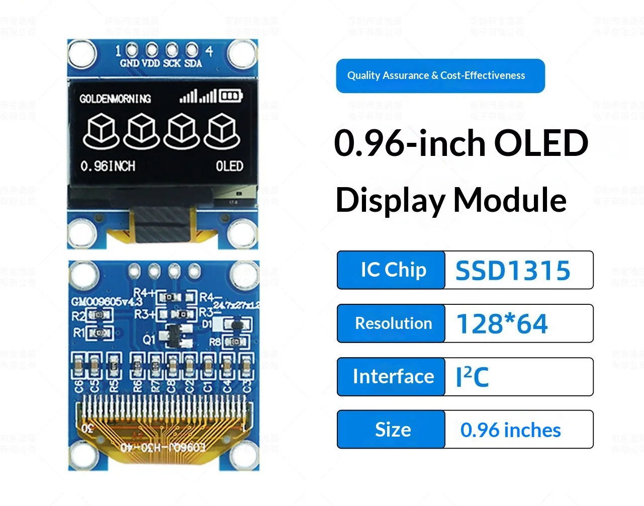 0.96inch Oled Lcd Screen Ssd1315 Small Screen 128x64 Display 4-pin Module Iic