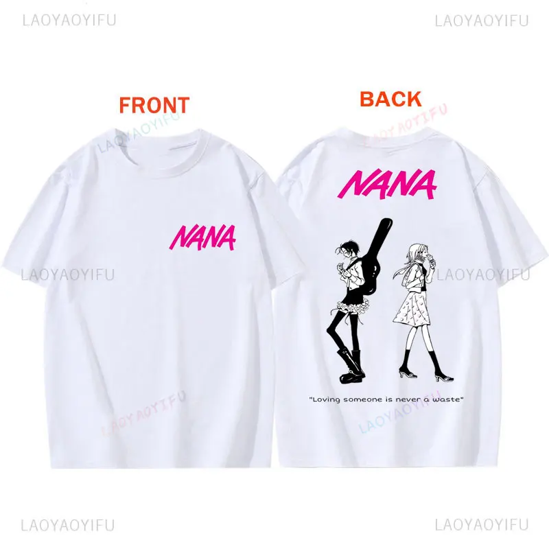 Koszulka Anime BlackStones Nana Nowa Moda Bestseller Bawełniana Koszulka z Nadrukiem Dwustronnym Vintage Graficzne Koszulki Harajuku Streetwear Top