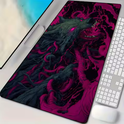 Mouse Pad Desk Mat Fierce Wolf design anime Mousepad with Stitched Edges Non-Slip Rubber Base keypad Extended pad gaming mat