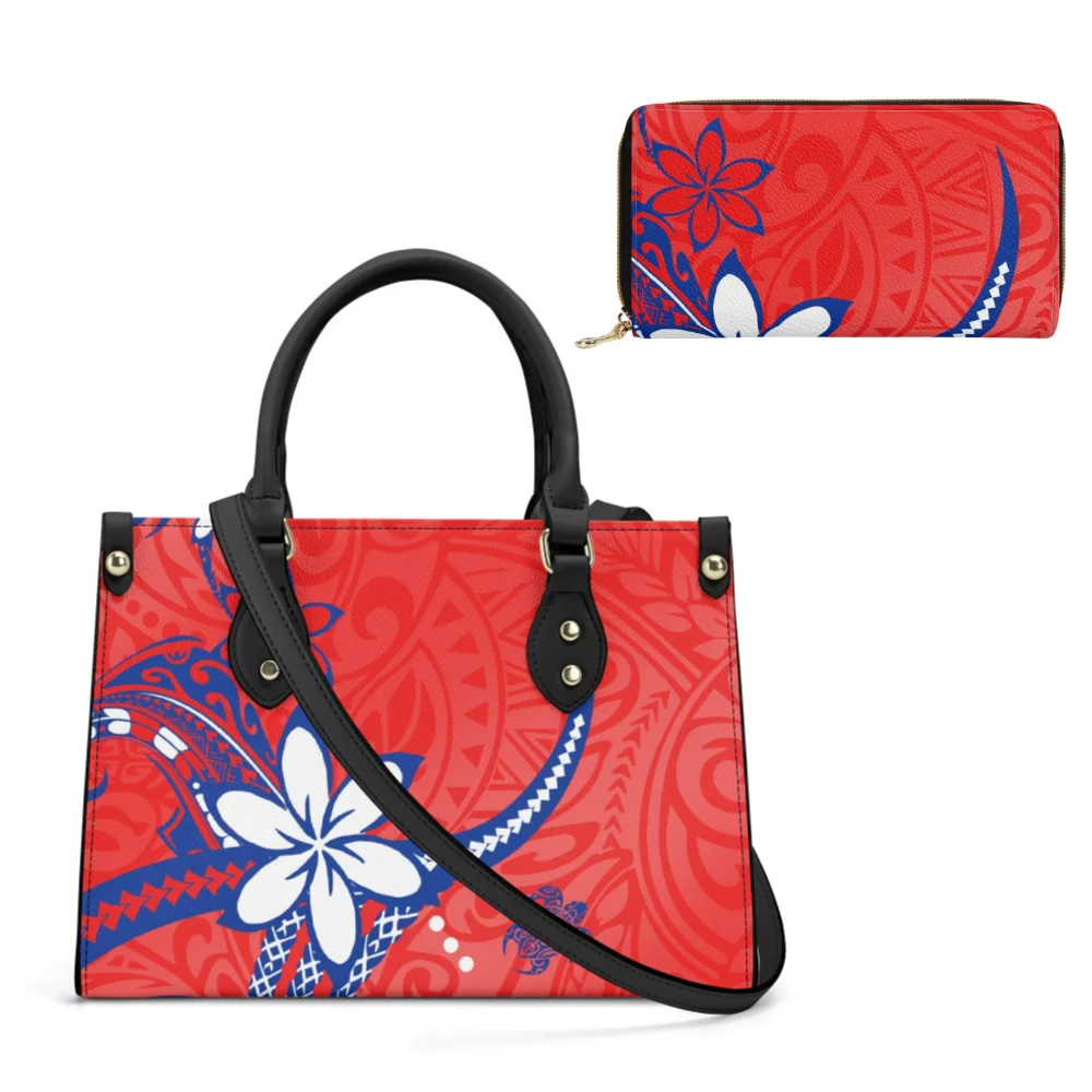 

2 Shopping Bags Per Set, Polynesian Handbag Set, Custom Pattern Design, Women'S Leather, Hawaiian Bag, Travel Print, Women'S Bag