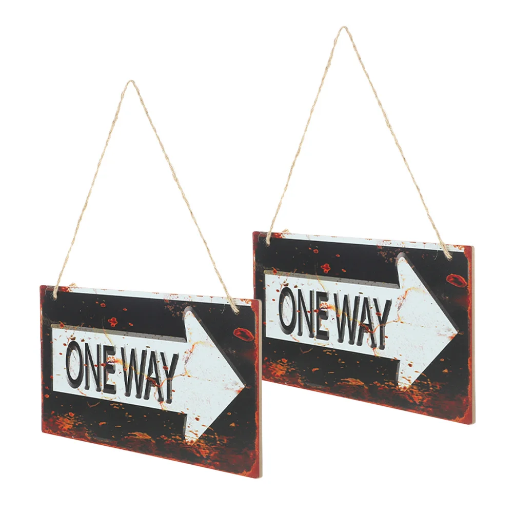 

2Pcs Rustic Wood One Way Sign Arrow Right Hanging Wall Decor for Living Room Kitchen Wedding Decoration One Way Sign