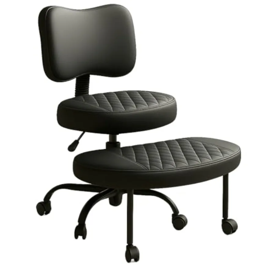 Cross Legged Office Chair Meditation ADHD Yoga Chair for Adults with Ergonomic Back Support Cushioned Seat and Leg Rest for Cri