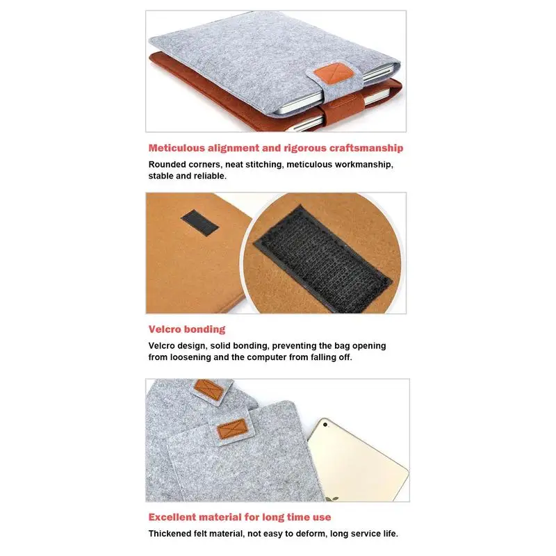 For IPad Pro Laptop Sleeve Case Storage Bag Felt Laptop Bag Felt Computer Bag Envelope Design Laptop Sleeves For Daily Life