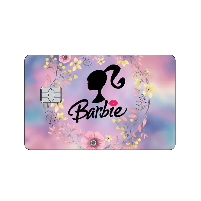 Neue 1pc Barbie Cartoon Laser Kreditkarte Aufkleber Haut Abdeckung Anime Kawaii Visum Debit Bank Lade karte wasserdicht Aufkleber Filmband