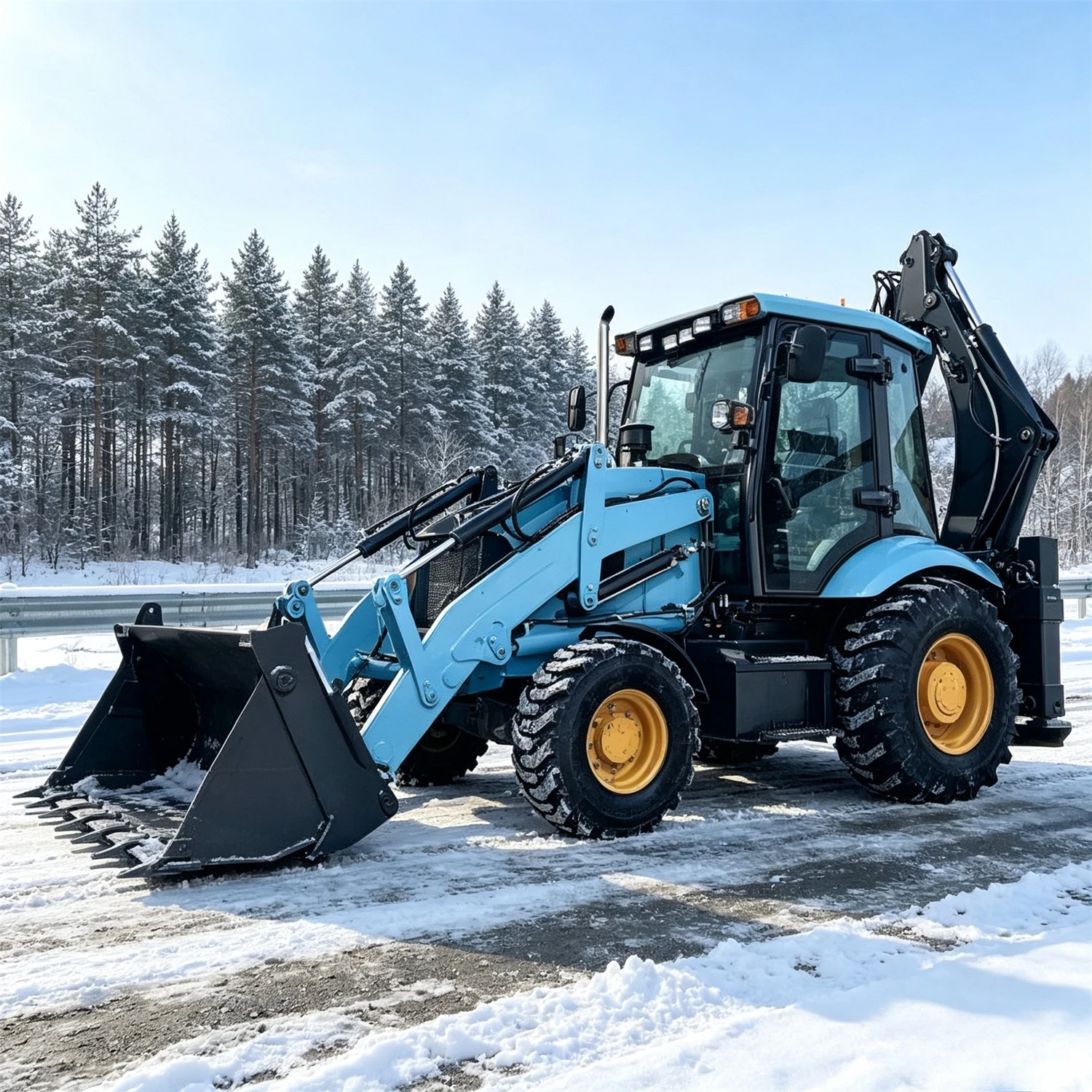 Two Busy Loaders Multifunctional Backhoe Loader Hydraulic Backhoe Loader Construction Machine Factory Price