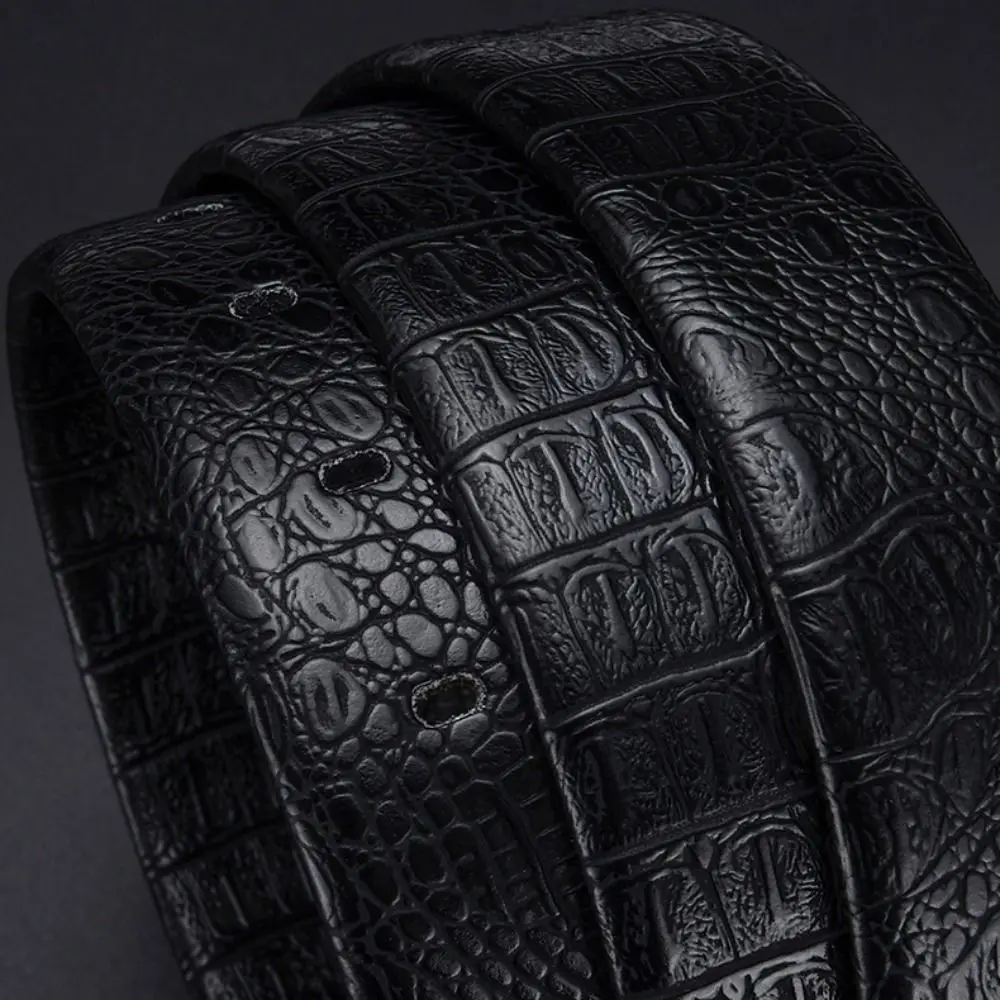 Fashion Alligator Pattern PU Leather Belt Trendy Brand Luxury Design Waist Strap Casual Versatile Alloy Pin Buckle Waistband