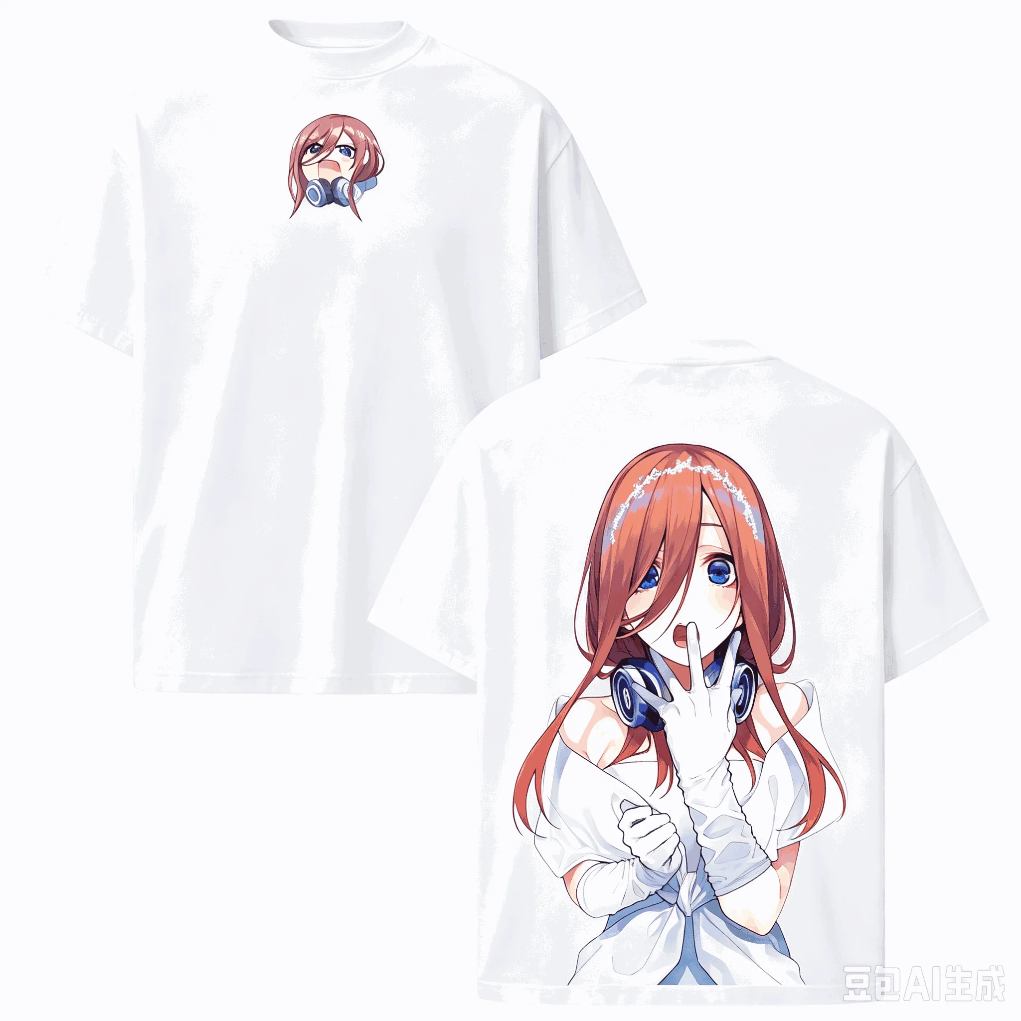 Heißer Verkauf Anime The Quintessential Quintuplets Miku Nakano Print T-Shirt Unisex Rundhals Freizeit T-Shirt Harajuku Rundhals-T-Shirt – Detail 5