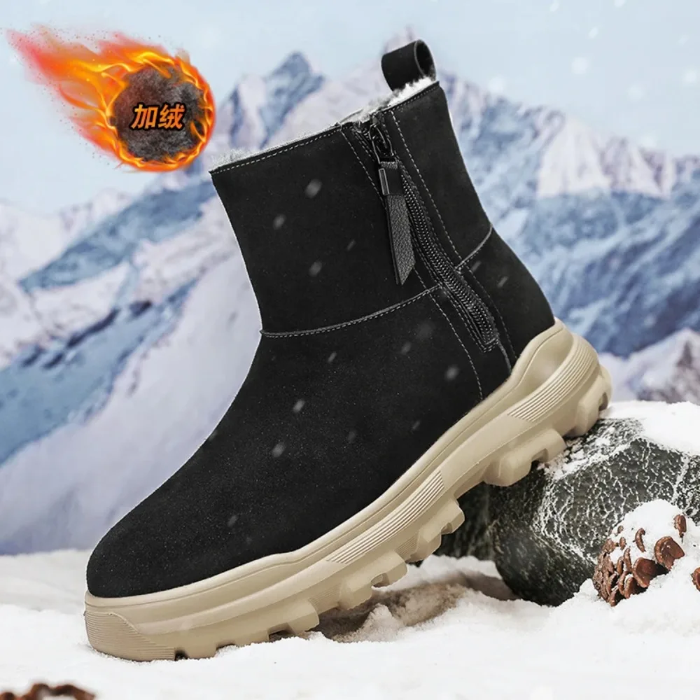 

New Winter Snow Boots, Men's Snow Boots, Work Boots with Cotton Lining, Warm Boots, Outdoor Walking Boots, Men's Casual Shoes