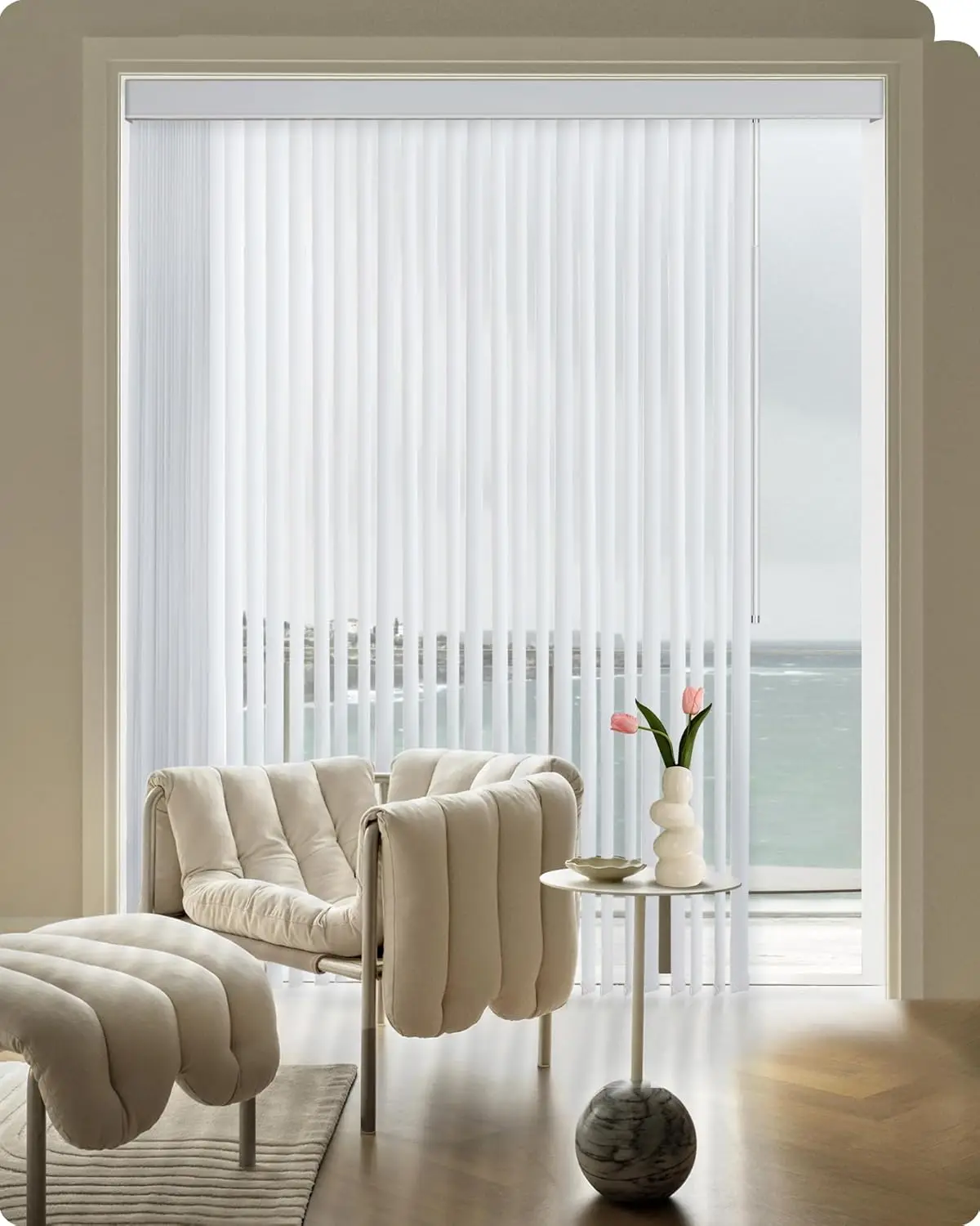 Premium Fabric Adjustable Light Blocking High Aesthetics And Rod Operated Control Manual Dreamy Vertical Blinds