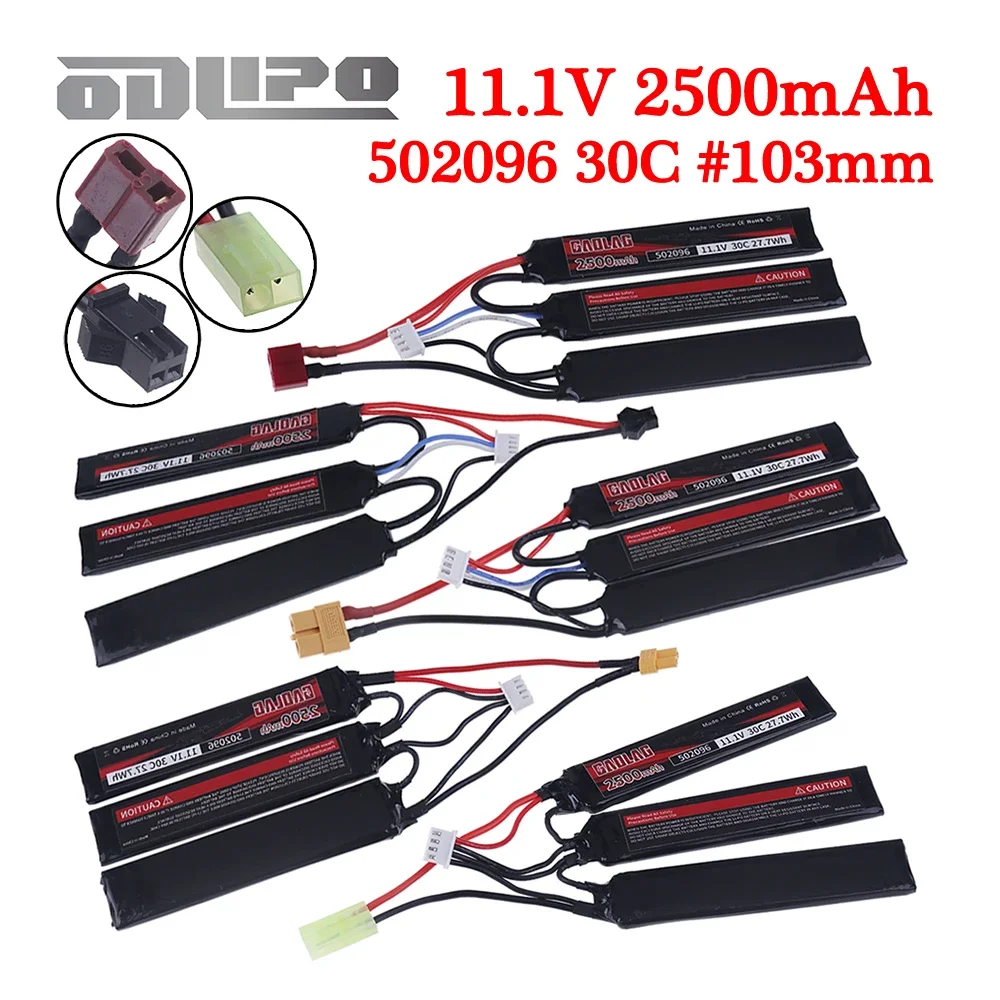 3S 11,1 v Batterie Wasser Pistole Lipo Batterie 11,1 V 2500 mAh 30C Für Mini Airsoft BB Air Pistole elektrische Spielzeug Pistolen upgrade 2200 mah