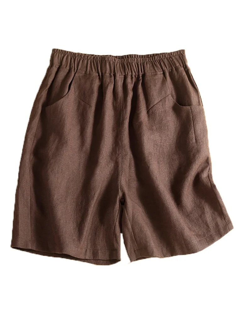 Cintura alta calças de perna larga feminina casual algodão linho orts calças alongadas retro sle coleção verão