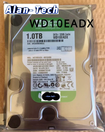 

HDD For W-D 1TB 3.5" SATA 3 Gb/s 32MB 7200RPM For Internal HDD For Monitoring HDD For -WD10EADX-95% new