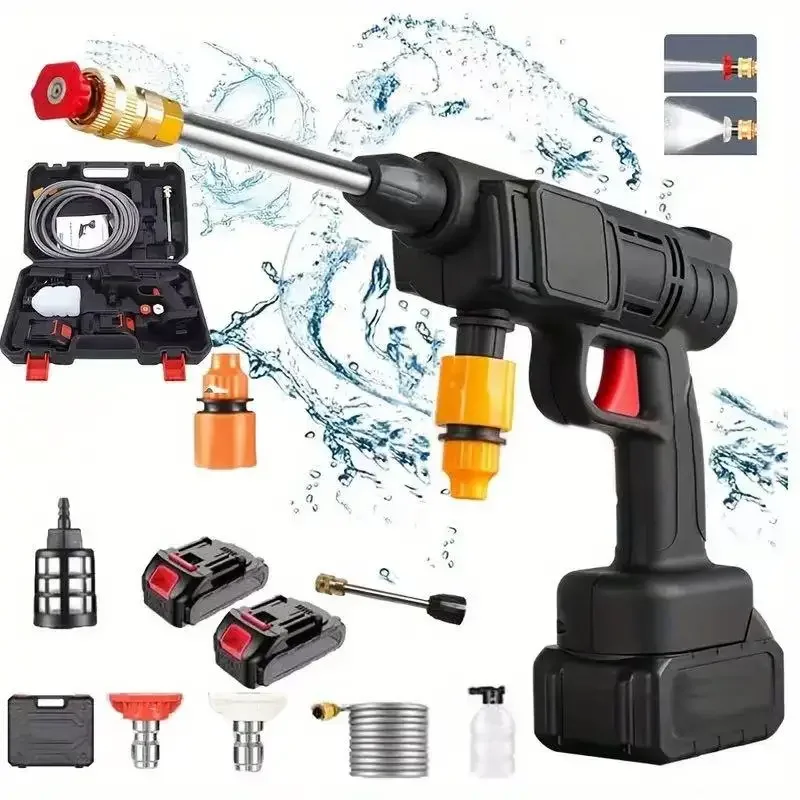 Cordless Car Washing Machine High-pressure Water Gun Household Commercial Portable Rechargeable Lithium Battery Electric